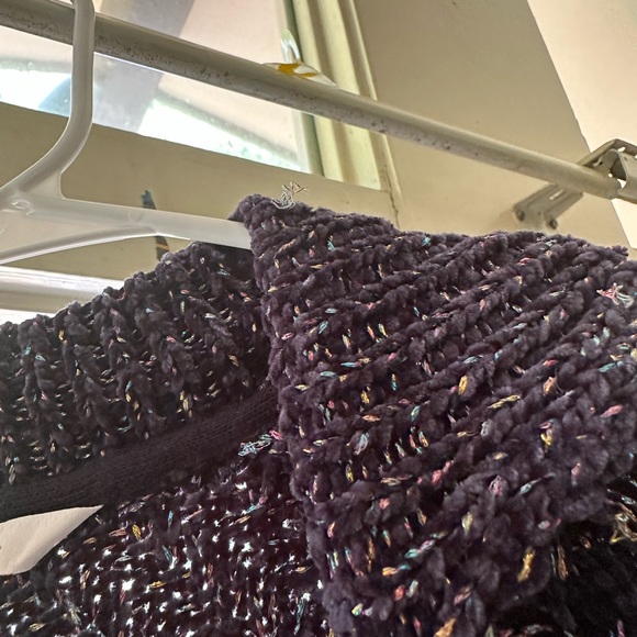 Candies Knit navy blue cardigan with metallic highlights. - Picture 6 of 8